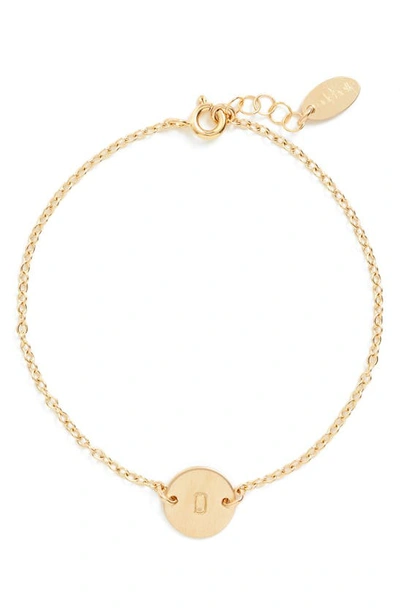 Shop Nashelle Initial Mini Disc Bracelet In 14k Gold Fill D