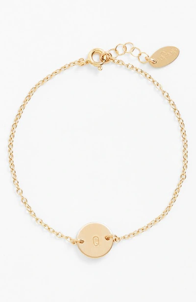 Shop Nashelle Initial Mini Disc Bracelet In 14k Gold Fill Q