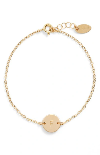 Shop Nashelle Initial Mini Disc Bracelet In 14k Gold Fill F