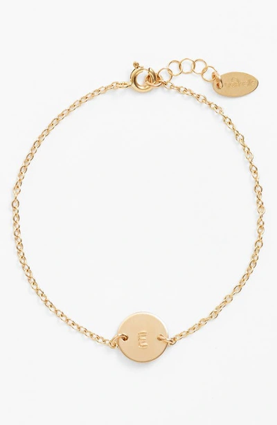 Shop Nashelle Initial Mini Disc Bracelet In 14k Gold Fill E