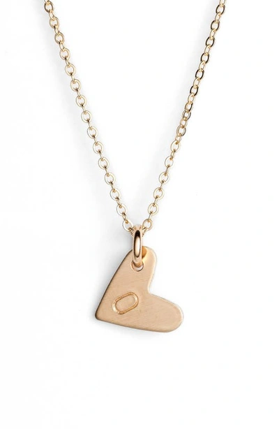 Shop Nashelle 14k-gold Fill Initial Mini Heart Pendant Necklace In Gold/ O