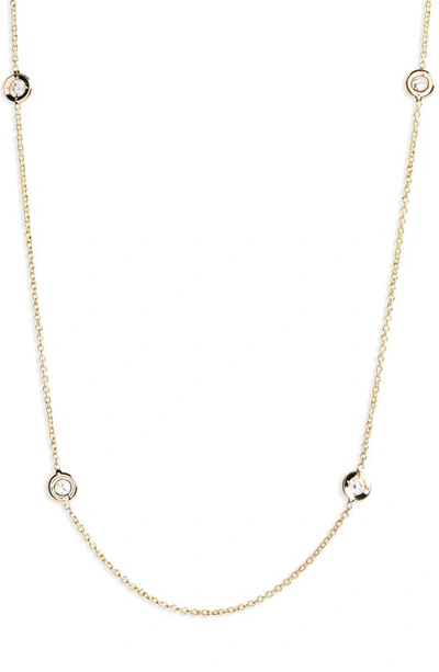 Shop Roberto Coin Diamond Seven Station Necklace In Yellow Gold