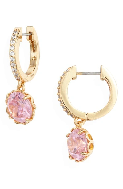 Shop Kate Spade That Sparkle Pavé Huggie Hoop Earrings In Pink