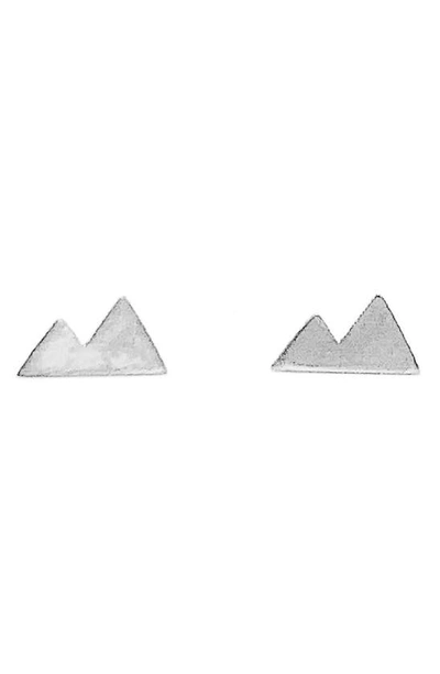 Shop Nashelle Mini Mountain Stud Earrings In Silver