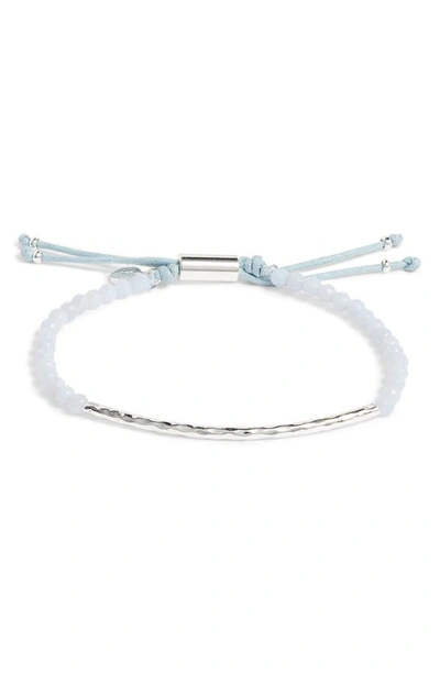 Shop Gorjana Power Gemstone Self-expression Bracelet In Blue Agate/ Silver