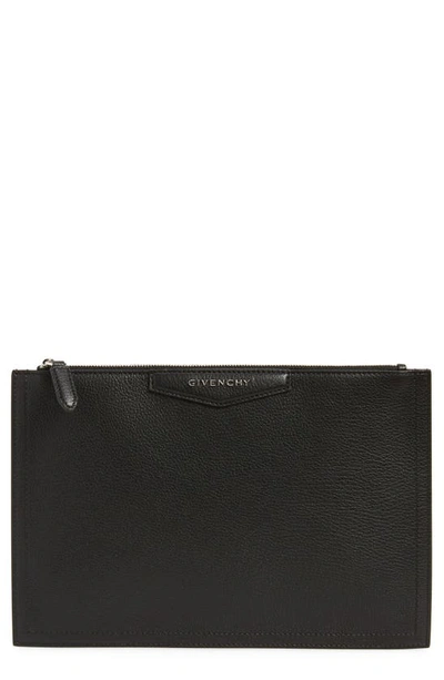 Shop Givenchy Medium Antigona Leather Pouch In Black