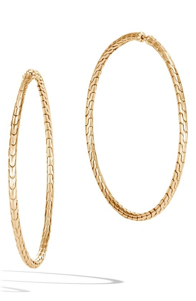 Shop John Hardy Classic Chain Large Hoop Earrings In Gold