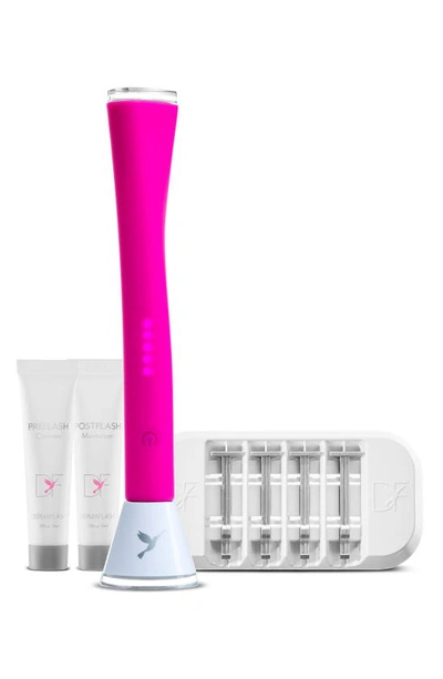 Shop Dermaflash Luxe Anti-aging Sonic Dermaplaning + Peach Fuzz Removal Device In Hot Pink