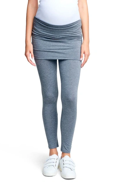 Shop Maternal America Belly Support Maternity Leggings In Charcoal