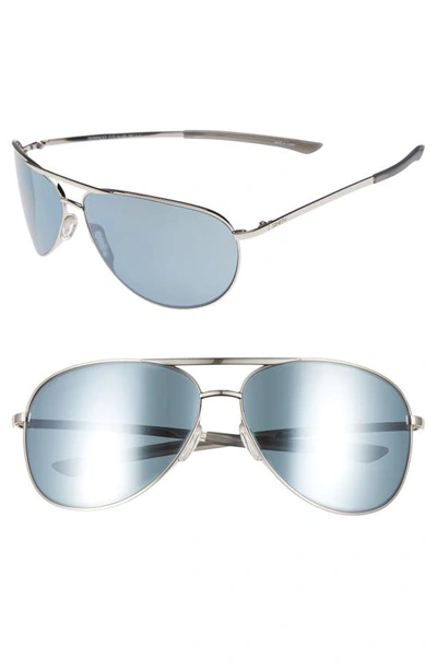 Shop Smith Serpico Slim 2.0 65mm Chromapop™ Polarized Aviator Sunglasses In Silver/ Platinum Polar