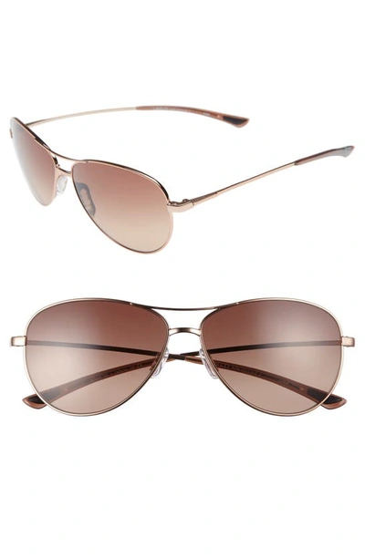 Shop Smith Langley 60mm Chromapop™ Aviator Sunglasses In Rose Gold/ Sienna