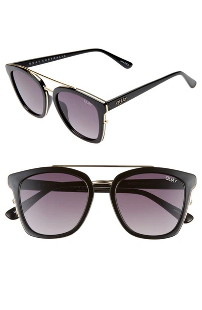 Shop Quay Sweet Dreams 55mm Square Sunglasses In Black/ Smoke