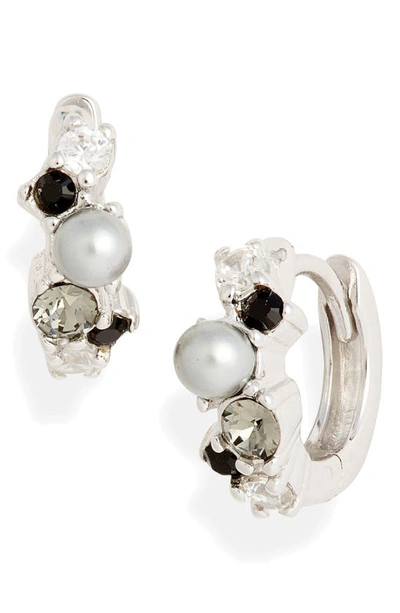 Shop Olivia Burton Crystal Huggie Earrings In Silver