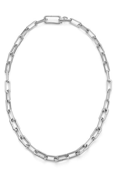Monica Vinader Alta Capture Charm Sterling Silver Link Necklace In Silver