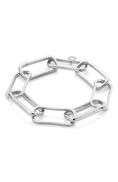 Shop Monica Vinader Alta Capture Large Link Bracelet In Silver