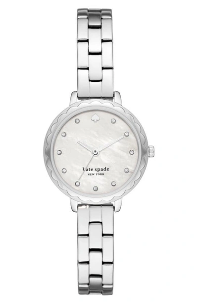 Shop Kate Spade Morningside Bracelet Watch, 28mm In Silver/ Mop/ Silver