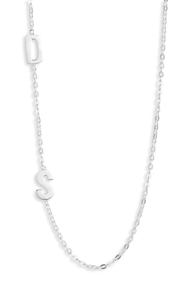 Shop Argento Vivo Personalized Two Initial Necklace In Silver
