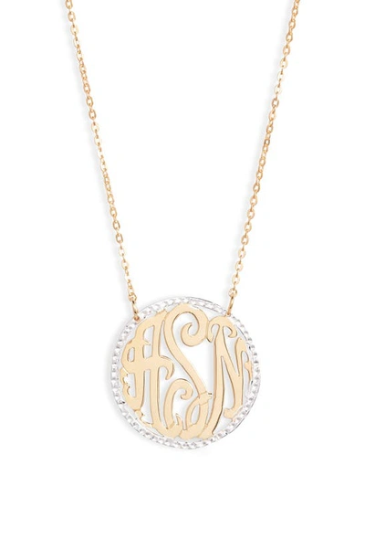 Shop Argento Vivo Personalized Three Initial Pendant Necklace In Gold/silver