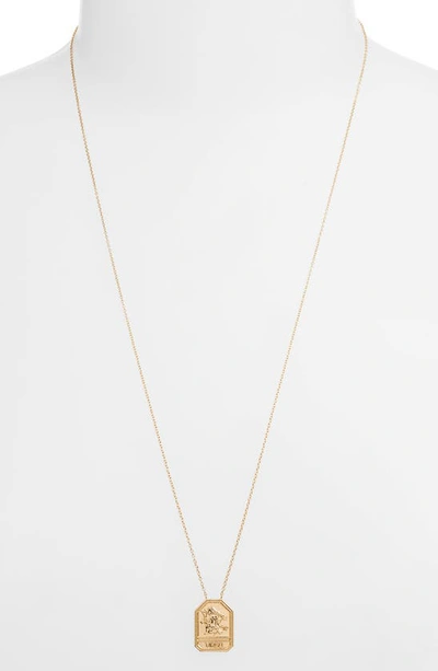 Shop Jennifer Zeuner Kiana Zodiac Pendant Necklace In Virgo Gold