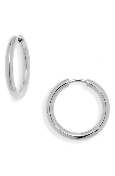 Shop Tom Wood Medium Classic Hoop Earrings In 925 Sterling Silver
