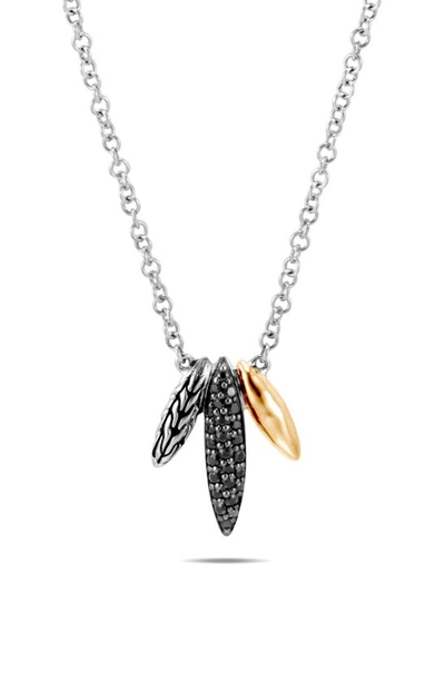 Shop John Hardy Classic Chain Hammered Spear Two-tone Pendant Necklace In Silver/ Gold