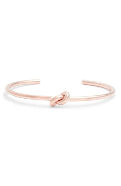 Shop Knotty Knot Cuff Bracelet In Rose Gold