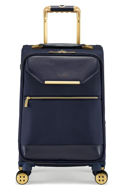Shop Ted Baker Small Albany 21-inch Spinner Carry-on In Navy