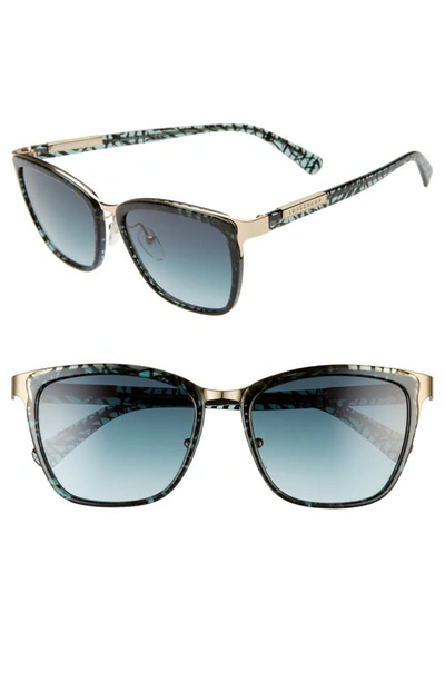 Shop Longchamp Heritage 54mm Gradient Sunglasses In Aqua/ Petrol Gradient