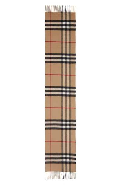 Burberry Giant Check Tasselled-trim Cashmere Scarf In Archive Beige