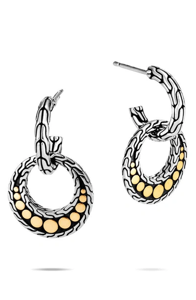 Shop John Hardy Dot 18k Gold & Silver Drop Earrings In Silver/ Gold