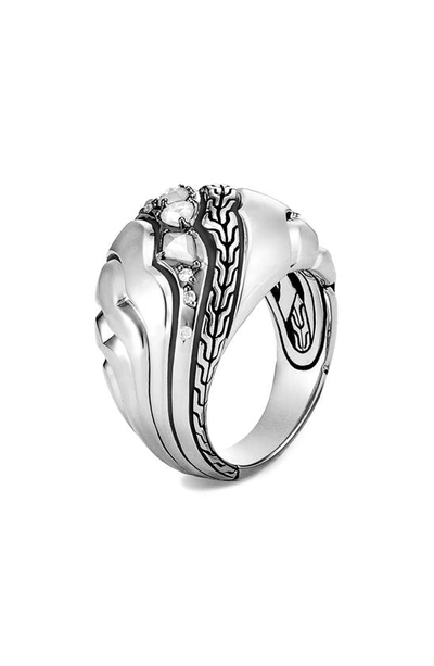 Shop John Hardy Lahar Diamond Dome Ring In Silver/ Diamond