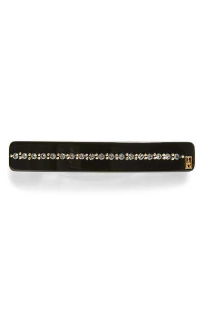 Shop Alexandre De Paris Crystal Barrette In Black