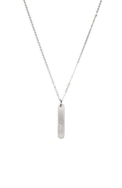 Shop Nashelle Love Bar Pendant Necklace In Silver