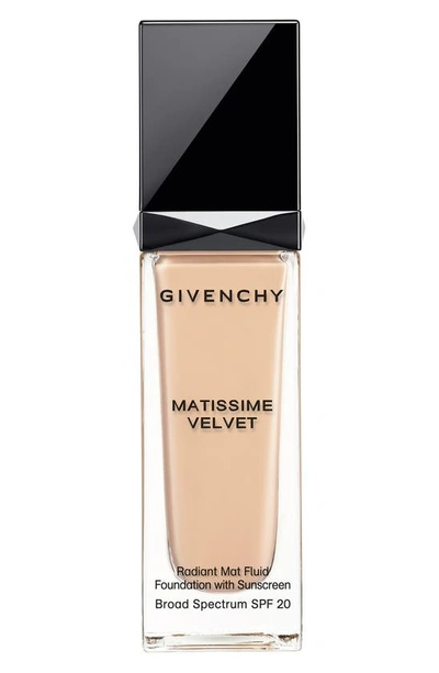 Shop Givenchy Matissime Velvet Radiant Matte Fluid Foundation Spf 20 In 2 Shell