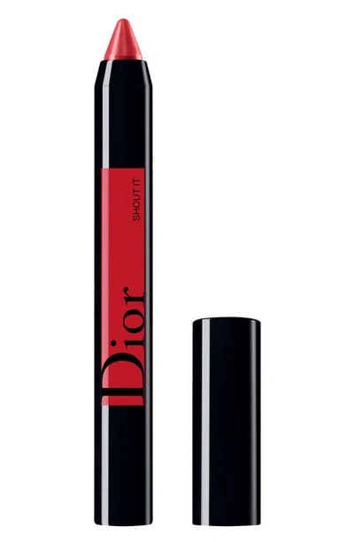 Shop Dior Rouge  Graphist Lipstick Pencil In 999 Shout It