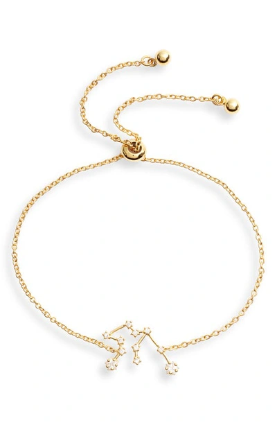 Shop Sterling Forever Zodiac Bracelet In Gold Aquarius
