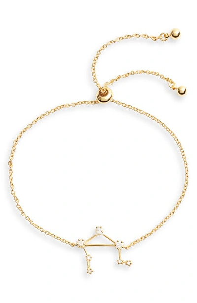 Shop Sterling Forever Zodiac Bracelet In Gold Libra