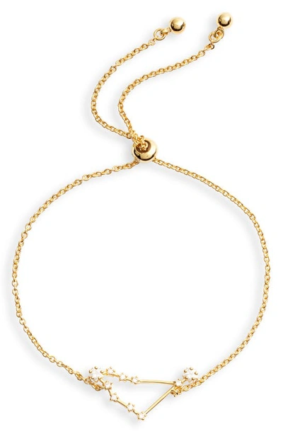 Shop Sterling Forever Zodiac Bracelet In Gold Capricorn