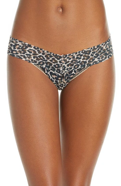 Shop Hanky Panky Classic Leopard Low Rise Thong In Brown/ Black