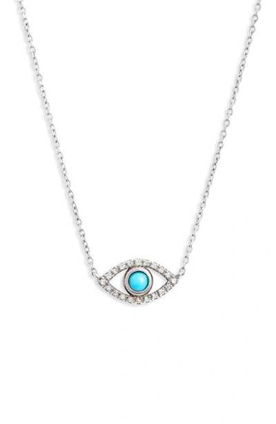 Shop Anzie Evil Eye Turquoise Pendant In Silver