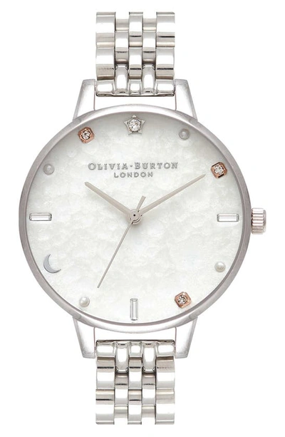 Shop Olivia Burton Celestial Bracelet Watch, 34mm In Silver/ White