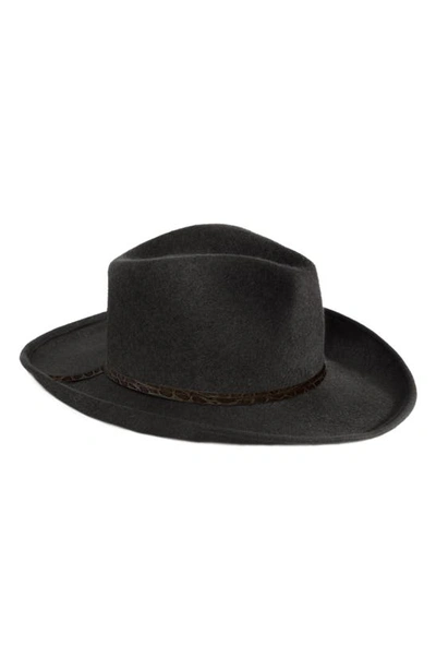 Shop Eric Javits Wool Western Hat In Black