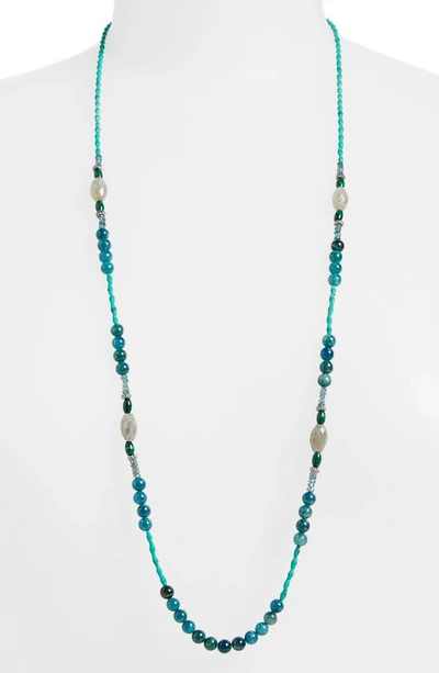 Shop Armenta New World Long Beaded Necklace In Labradorite/ Silver