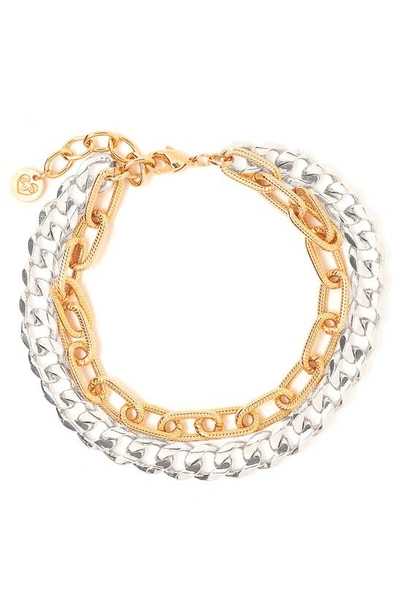 Shop Tess + Tricia Quinn Double Chain Bracelet In Silver