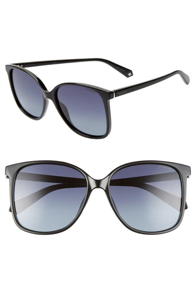 Shop Polaroid 57mm Polarized Sunglasses In Black/ Grey Polarized