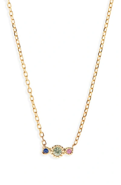 Shop Jennie Kwon Designs Green Sapphire Journey Pendant Necklace In Yellow Gold/ Green Sapphire