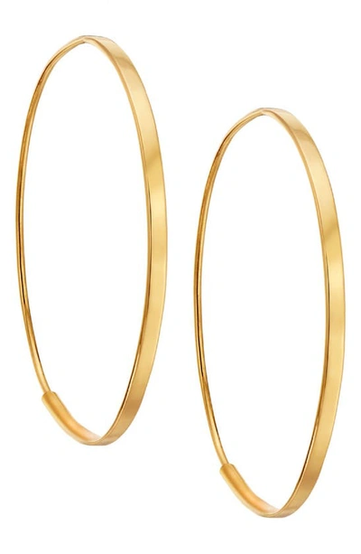 Shop Lana Jewelry Small Flat Oval Hoop Earrings In Yellow Gold