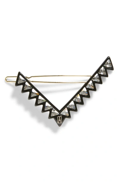 Shop Alexandre De Paris Rocks Side Barrette In Black