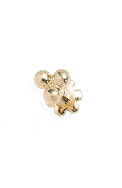 Shop Maria Tash Large Trinity Ball Threaded Stud Earring In Yellow Gold