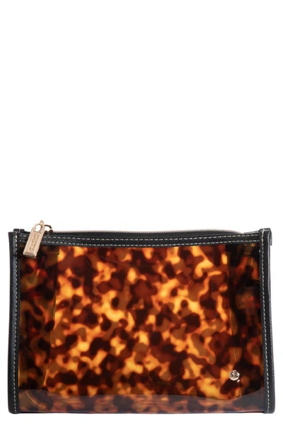 Shop Stephanie Johnson Miami Clearly Tortoise Medium Makeup Bag